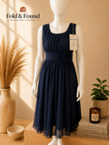 Rose Happy Navy Chiffon Occasion Midi Dress – UK 18 | BNWT
