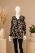 M&S Collection Leopard Print V-Neck Blouse Top Size 14