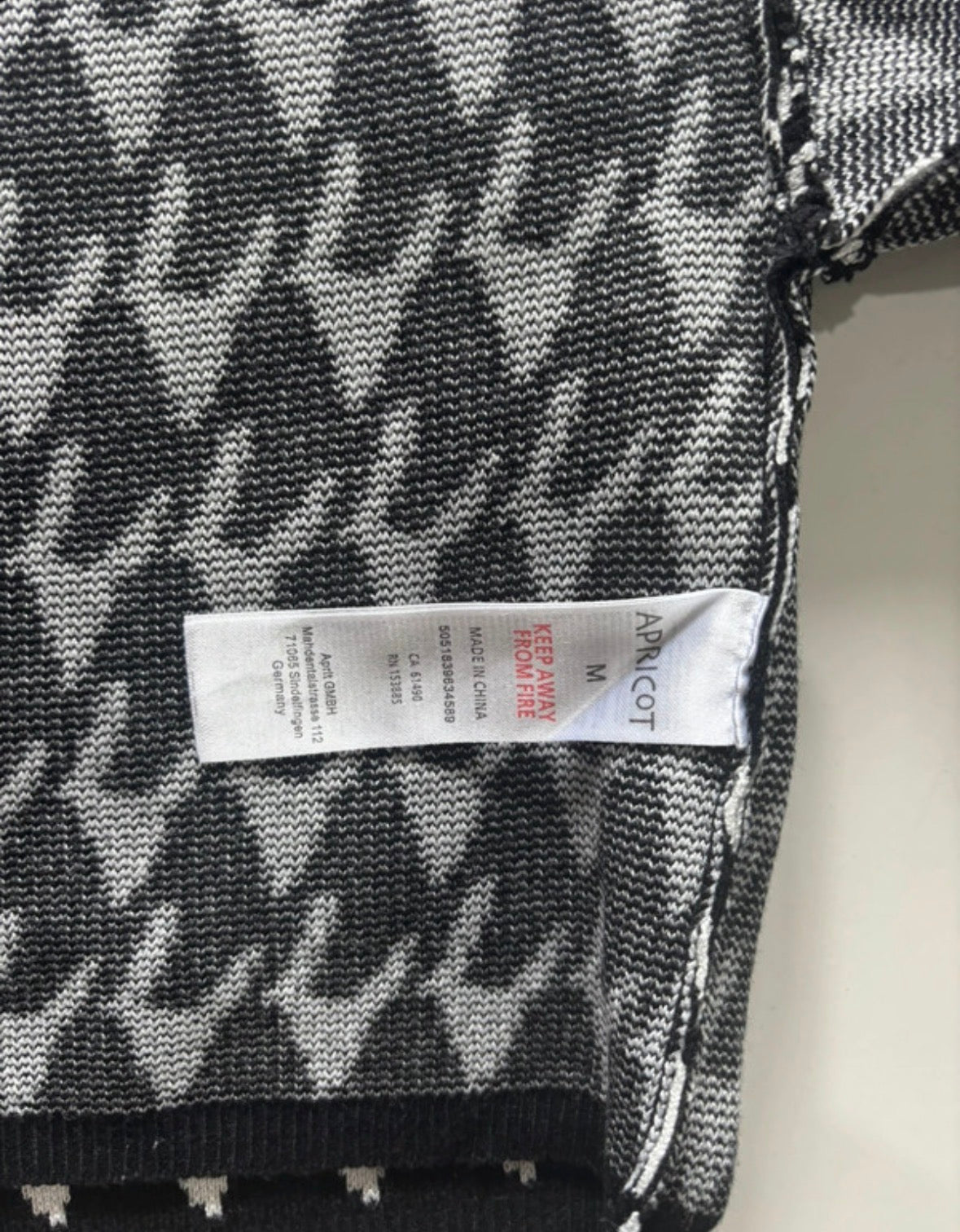 Apricot Black & White Houndstooth Knit Jumper – Size M