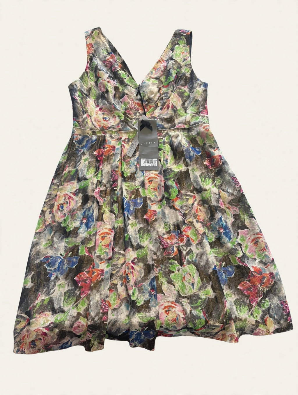 Jigsaw Silk Versailles Wrap Dress Size 16 - BNWT RRP £198 - Multicolour Floral Tea Dress