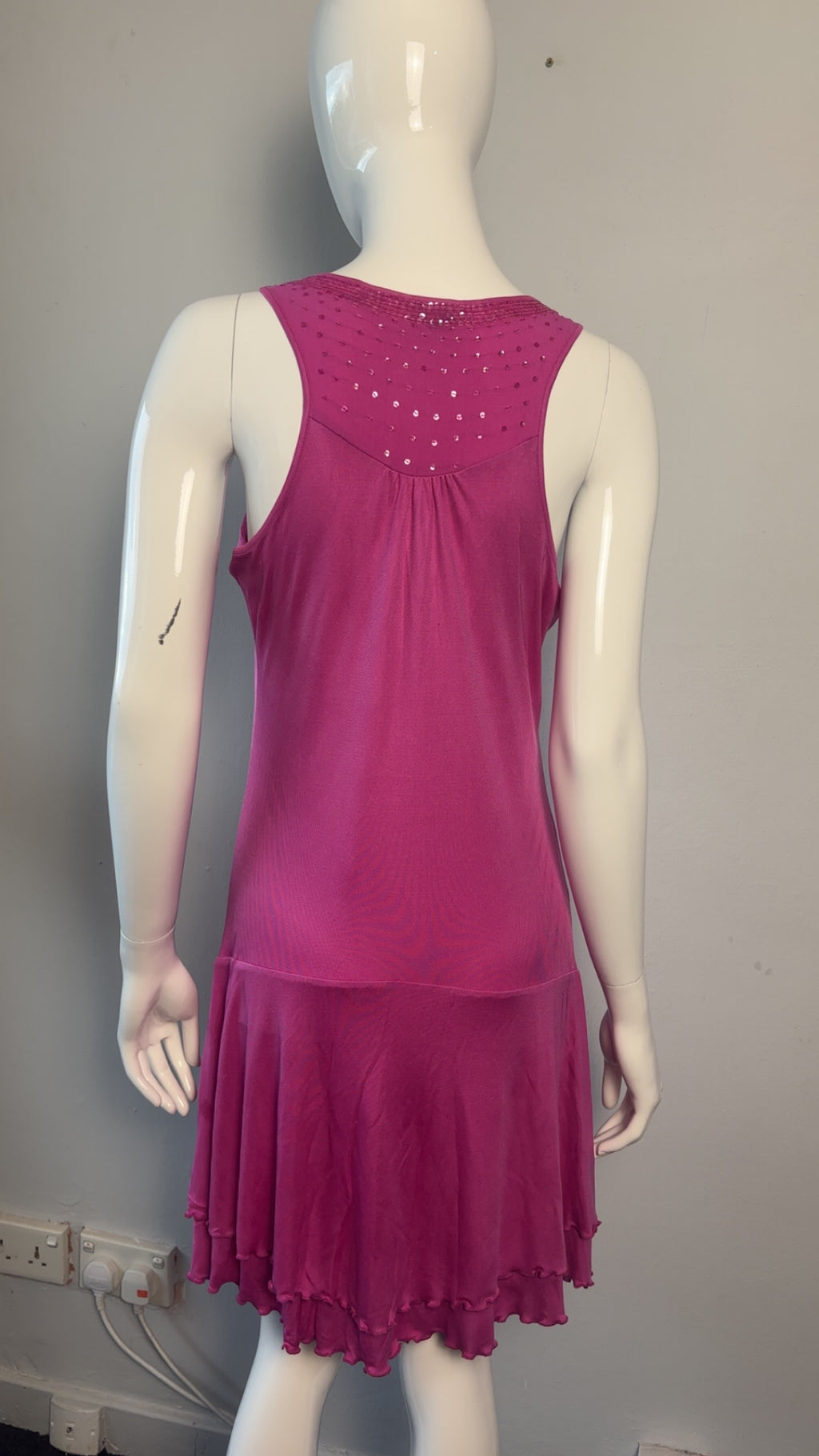 Ted Baker London 100% Silk Pink Embellished Dress – Size 3 (UK 12)