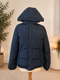 SoulCal & Co Navy Hooded Puffer Jacket – Fleece Lined