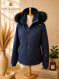 CMP Women’s Waterproof Ski Jacket with Faux Fur Hood – Navy