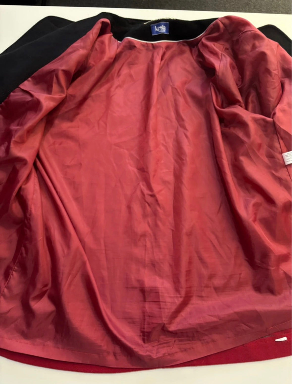 Kesta London Red Wool & Cashmere Coat – Vintage Made in England – UK 20