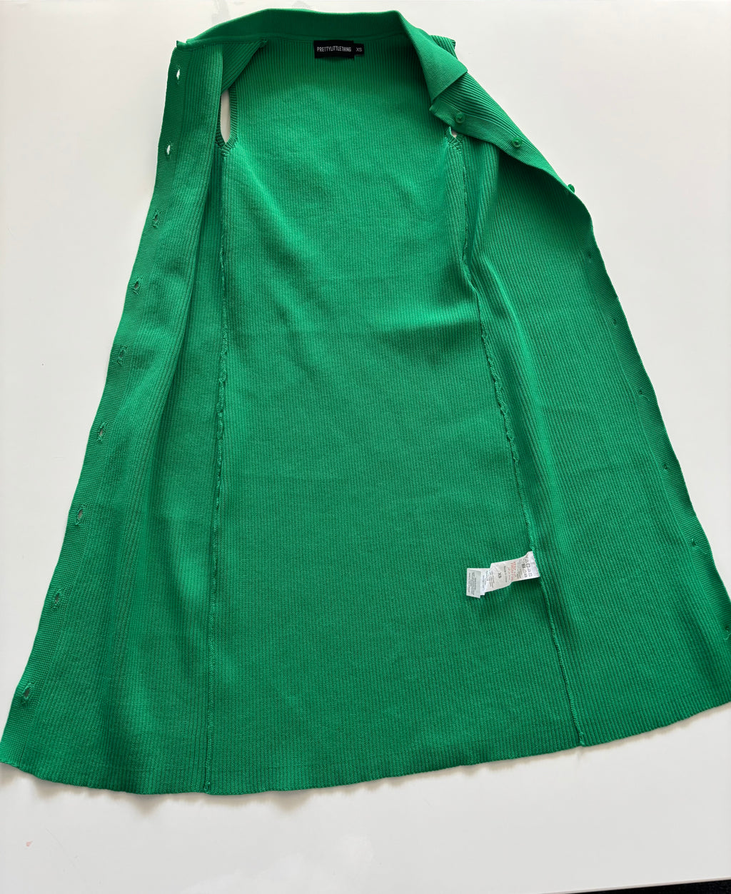 💚 Emerald Green Ribbed Bodycon Dress