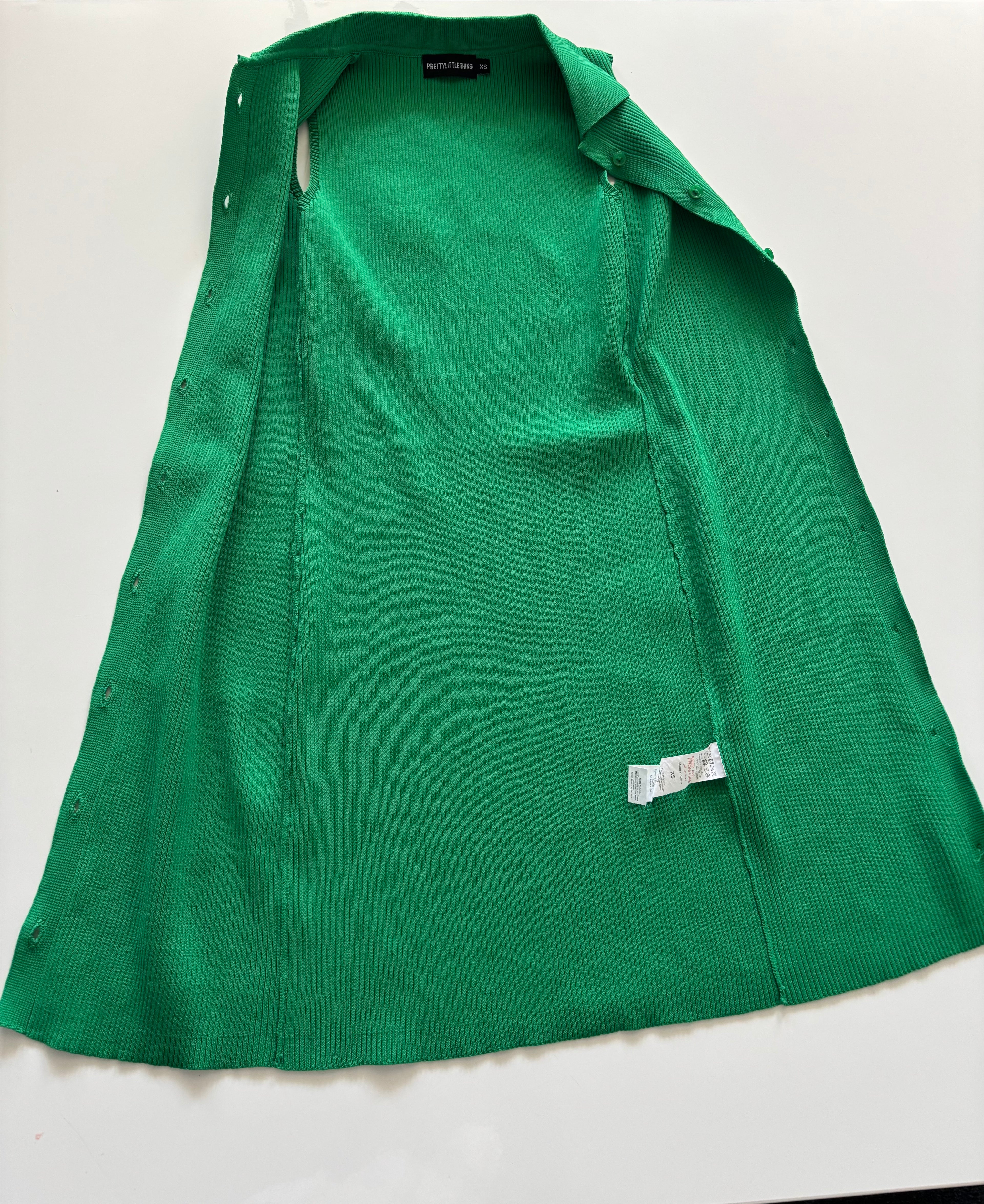 💚 Emerald Green Ribbed Bodycon Dress