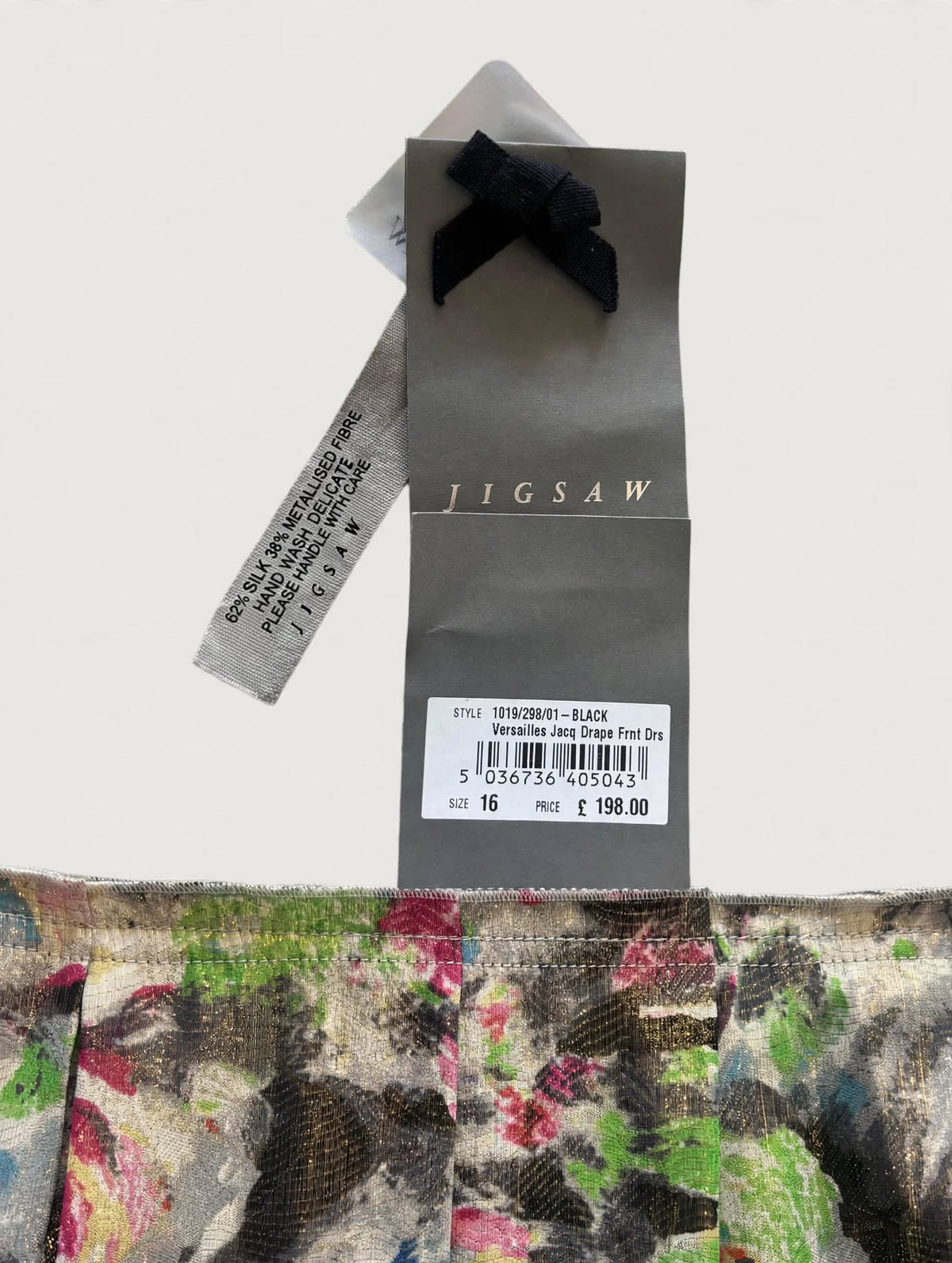 Jigsaw Silk Versailles Wrap Dress Size 16 - BNWT RRP £198 - Multicolour Floral Tea Dress