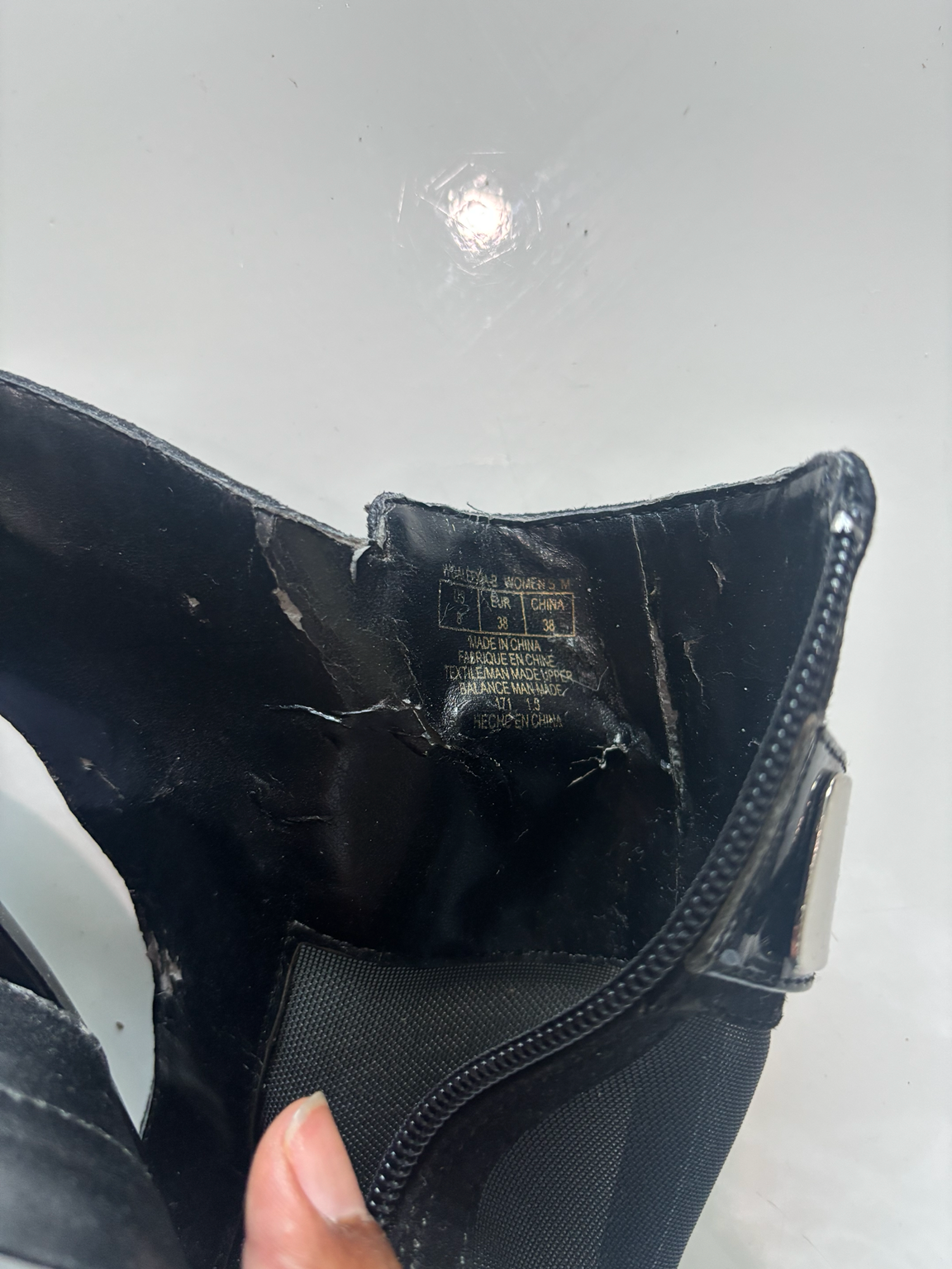 GUESS Black Mesh & Suede-Effect Peep Toe Heels – Silver Detail | UK 6