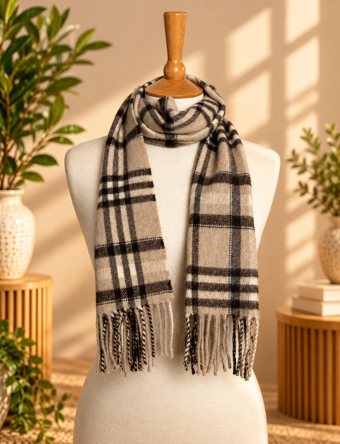 Brook Taverner 100% Lambswool Check Scarf – Made in the British Isles