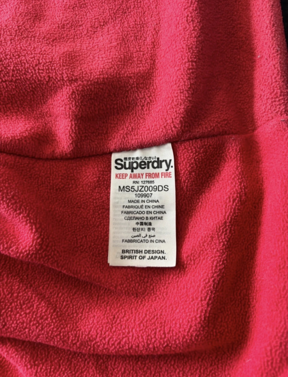Superdry Original Windcheater Jacket – Black & Red – XL
