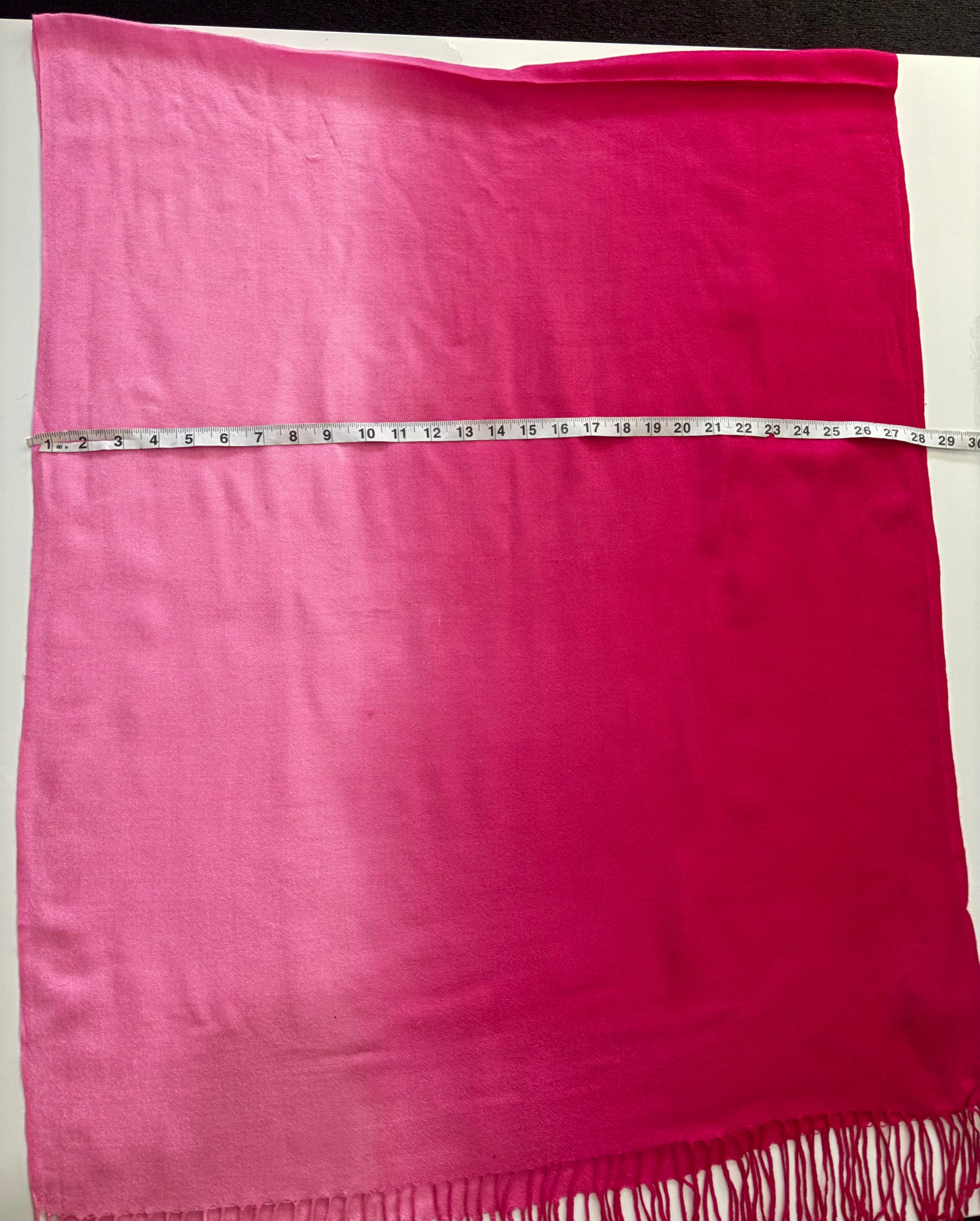 Pashmina Silk Blend Ombre Pink Scarf | Two-Tone Fuchsia & Blush Wrap