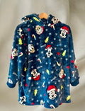 Disney Christmas Oversized Hooded Fleece Blanket – Mickey, Donald & Goofy – Kids S/M