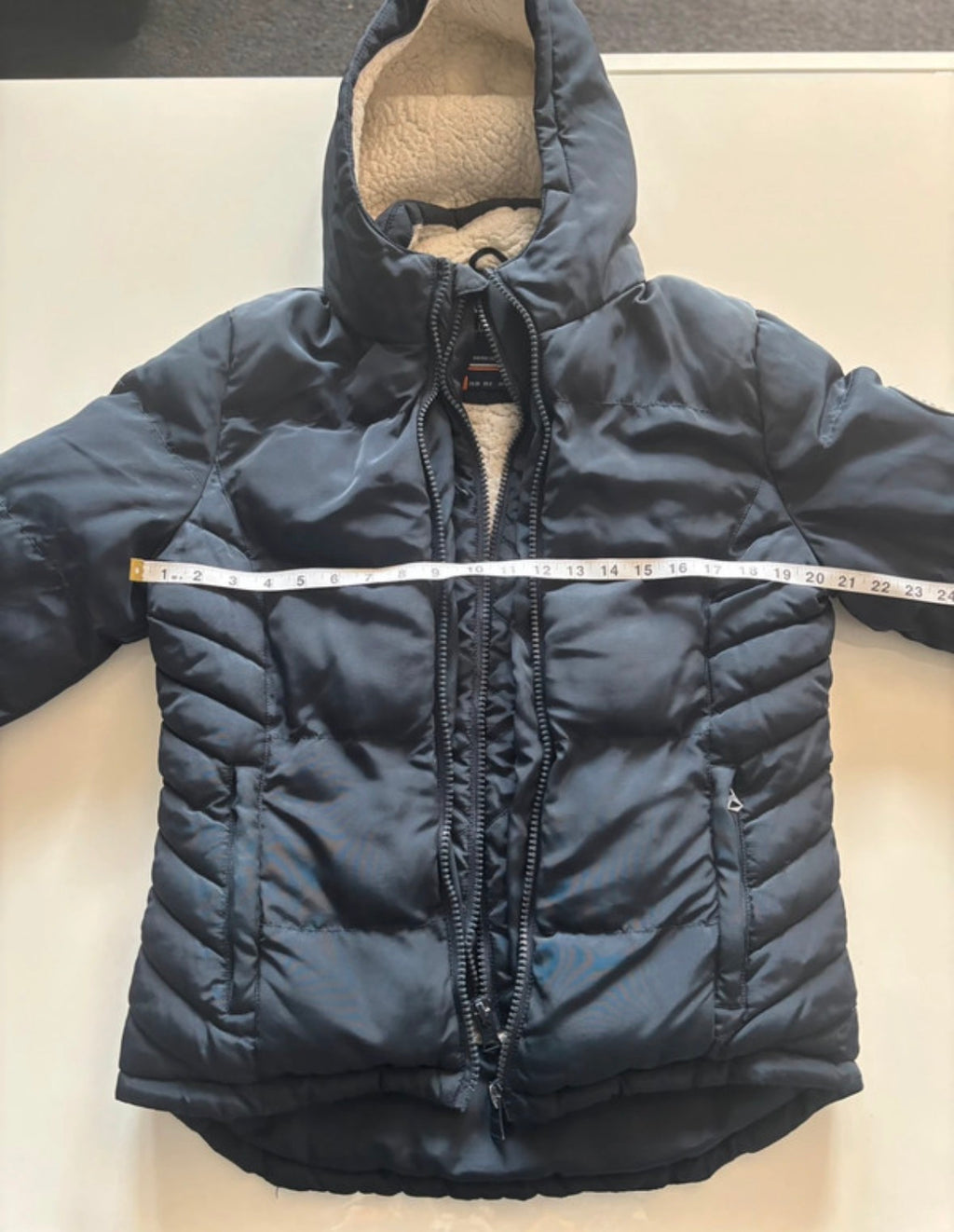 SoulCal & Co Navy Hooded Puffer Jacket – Fleece Lined