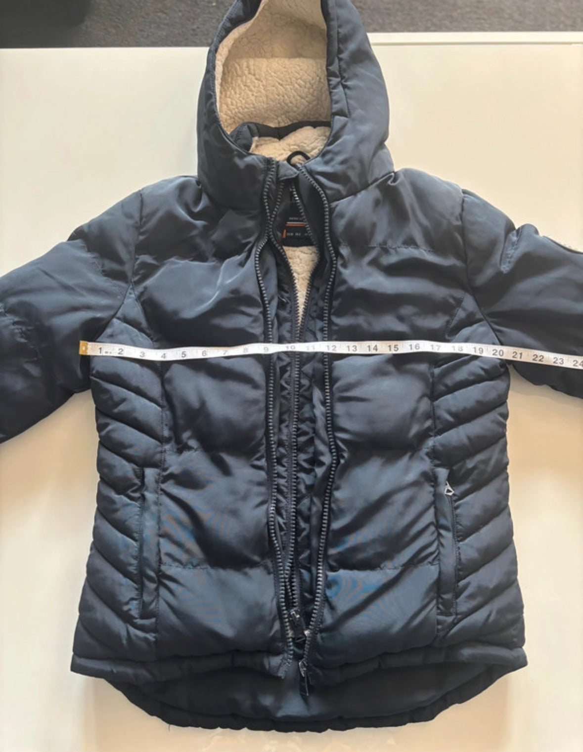 SoulCal & Co Navy Hooded Puffer Jacket – Fleece Lined