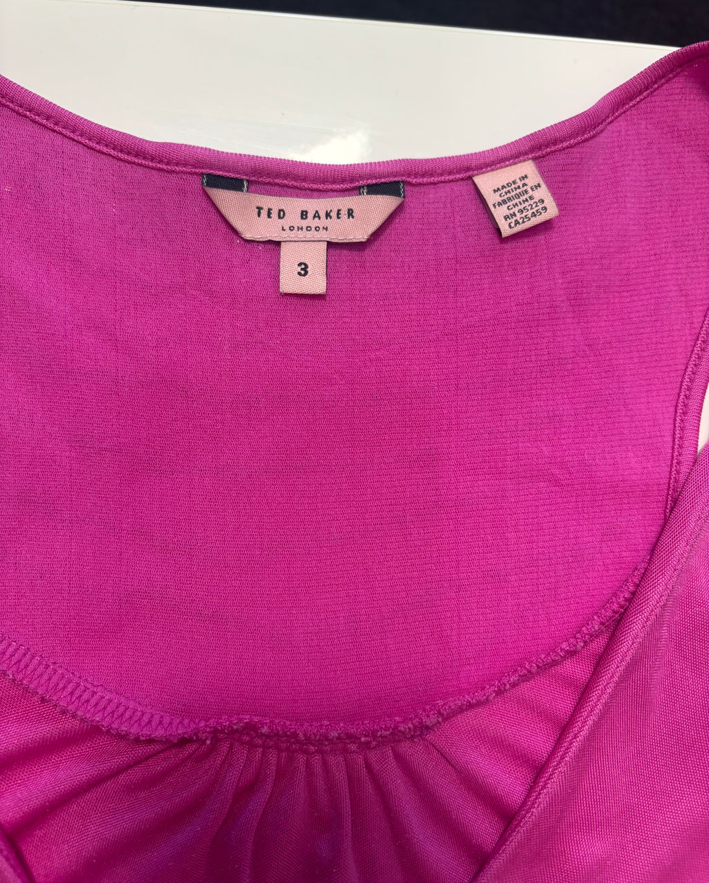 Ted Baker London 100% Silk Pink Embellished Dress – Size 3 (UK 12)