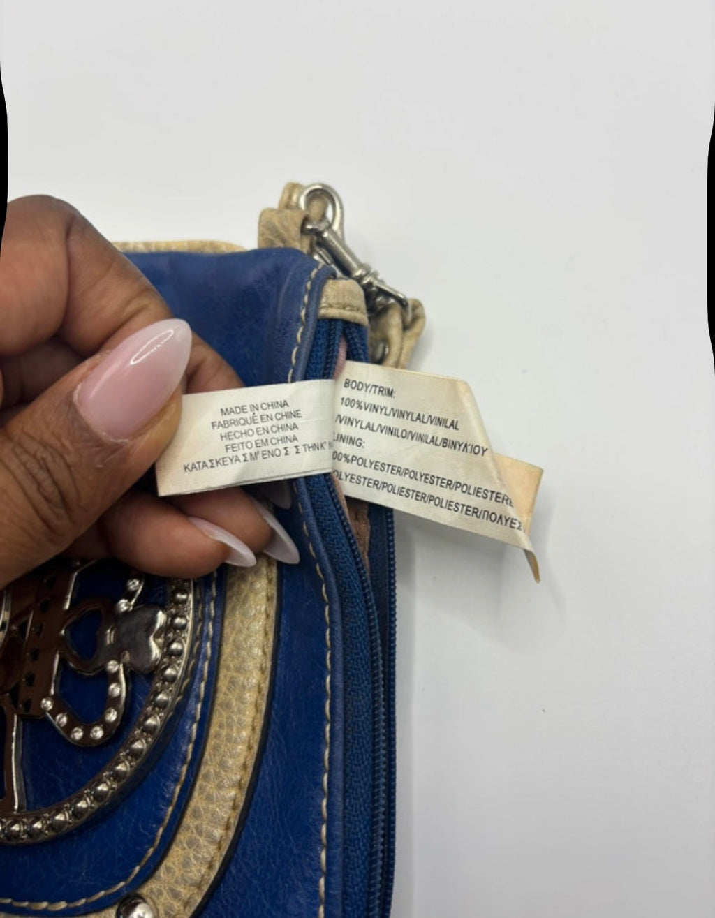 Kathy Van Zeeland Y2K Blue Wristlet Bag – Crown Heart McBling Purse