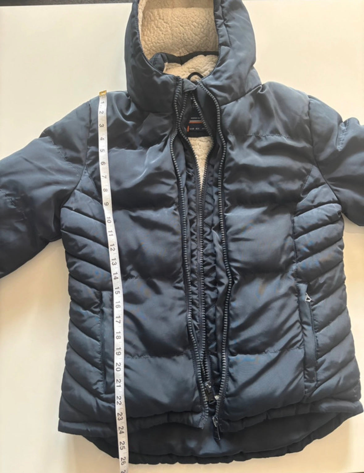 SoulCal & Co Navy Hooded Puffer Jacket – Fleece Lined
