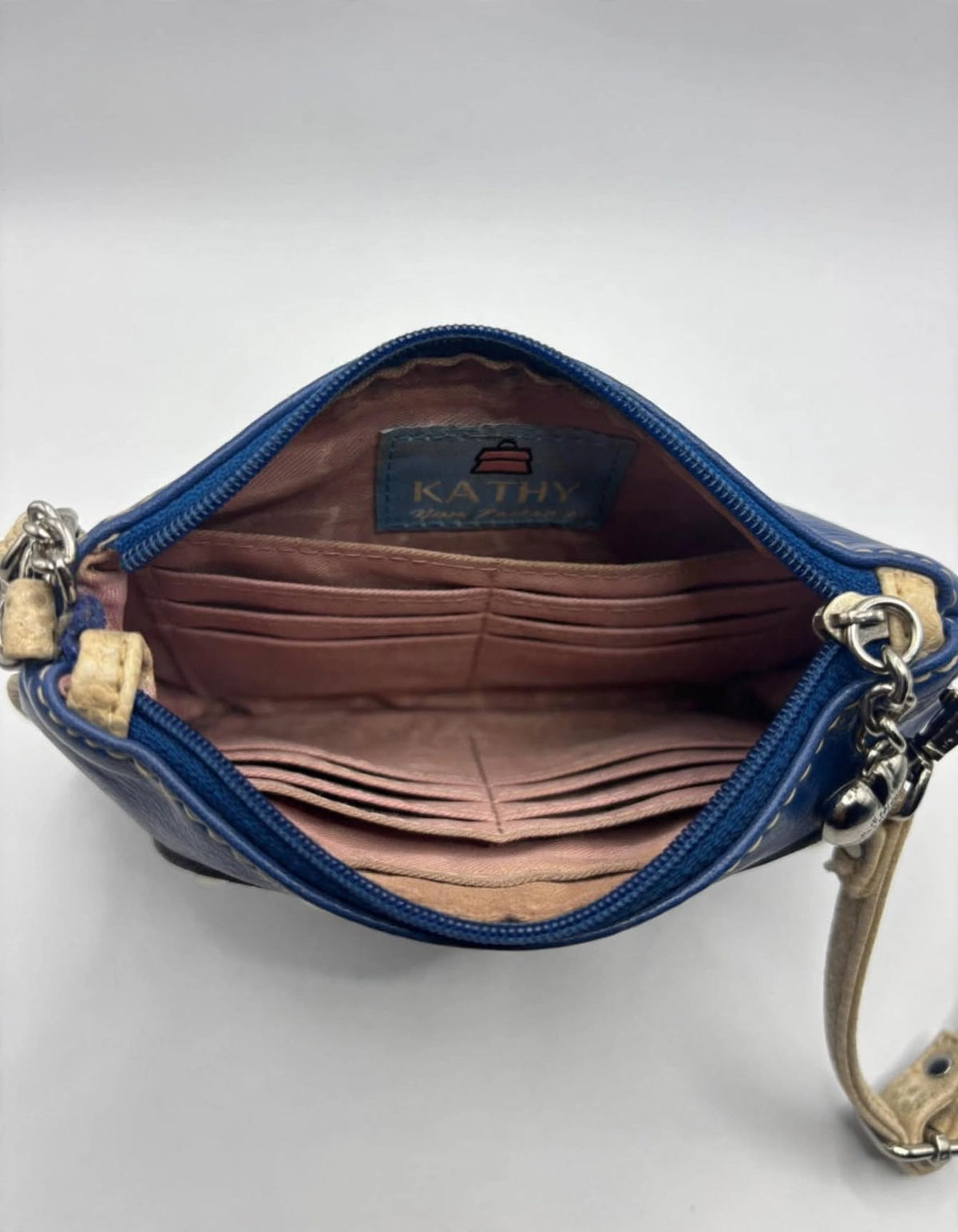 Kathy Van Zeeland Y2K Blue Wristlet Bag – Crown Heart McBling Purse