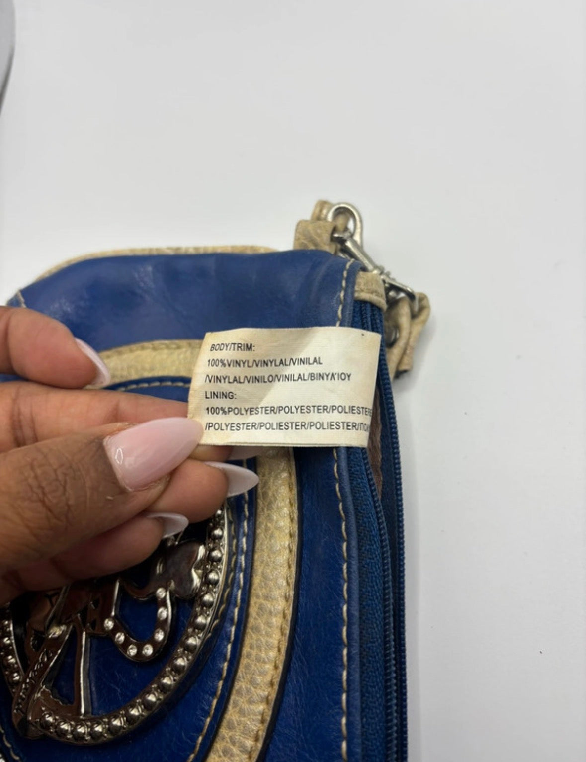 Kathy Van Zeeland Y2K Blue Wristlet Bag – Crown Heart McBling Purse