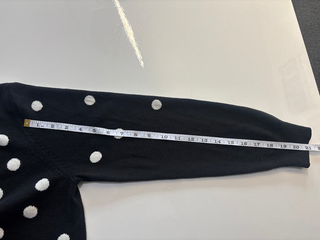 M&S Collection Black & Cream Polka Dot Crew Neck Jumper – UK 14