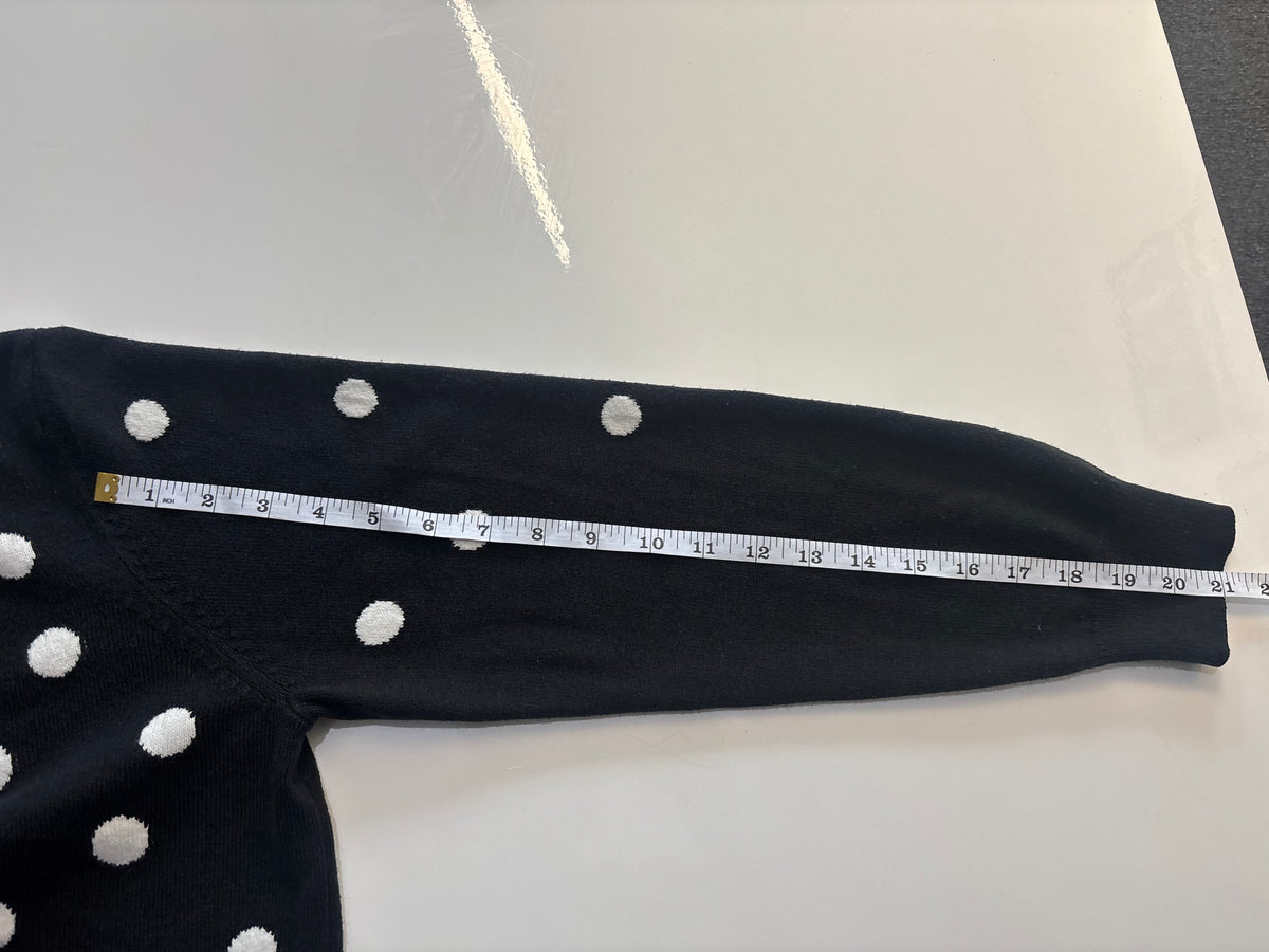 M&S Collection Black & Cream Polka Dot Crew Neck Jumper – UK 14