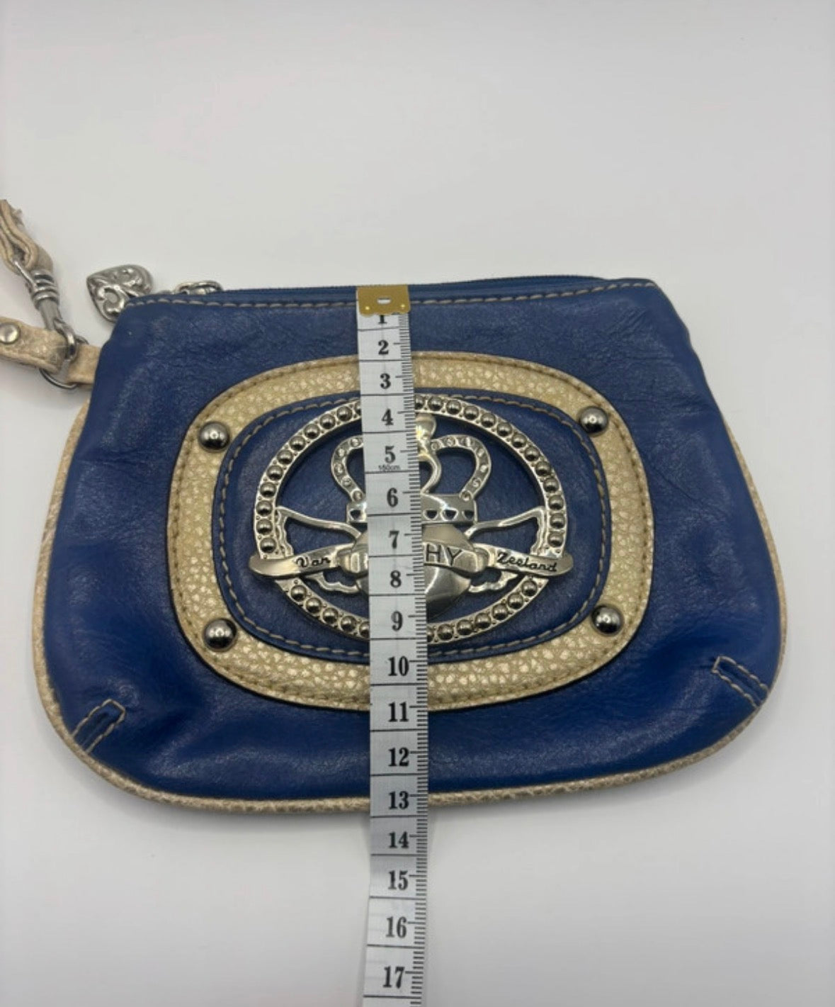 Kathy Van Zeeland Y2K Blue Wristlet Bag – Crown Heart McBling Purse