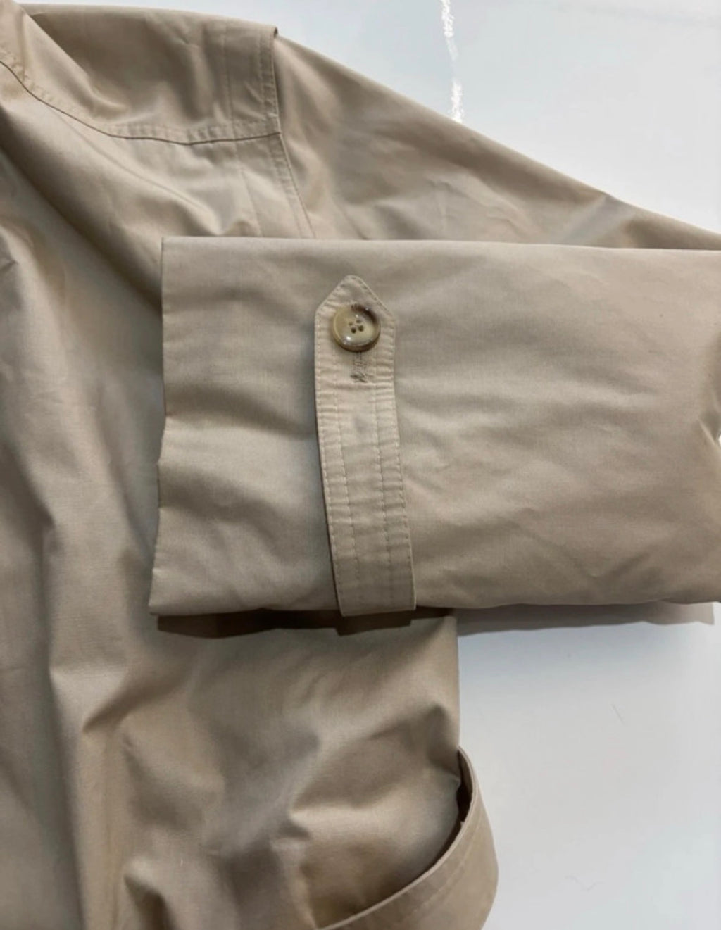 Vintage Style Beige Belted Longline Trench Coat – UK 12–14