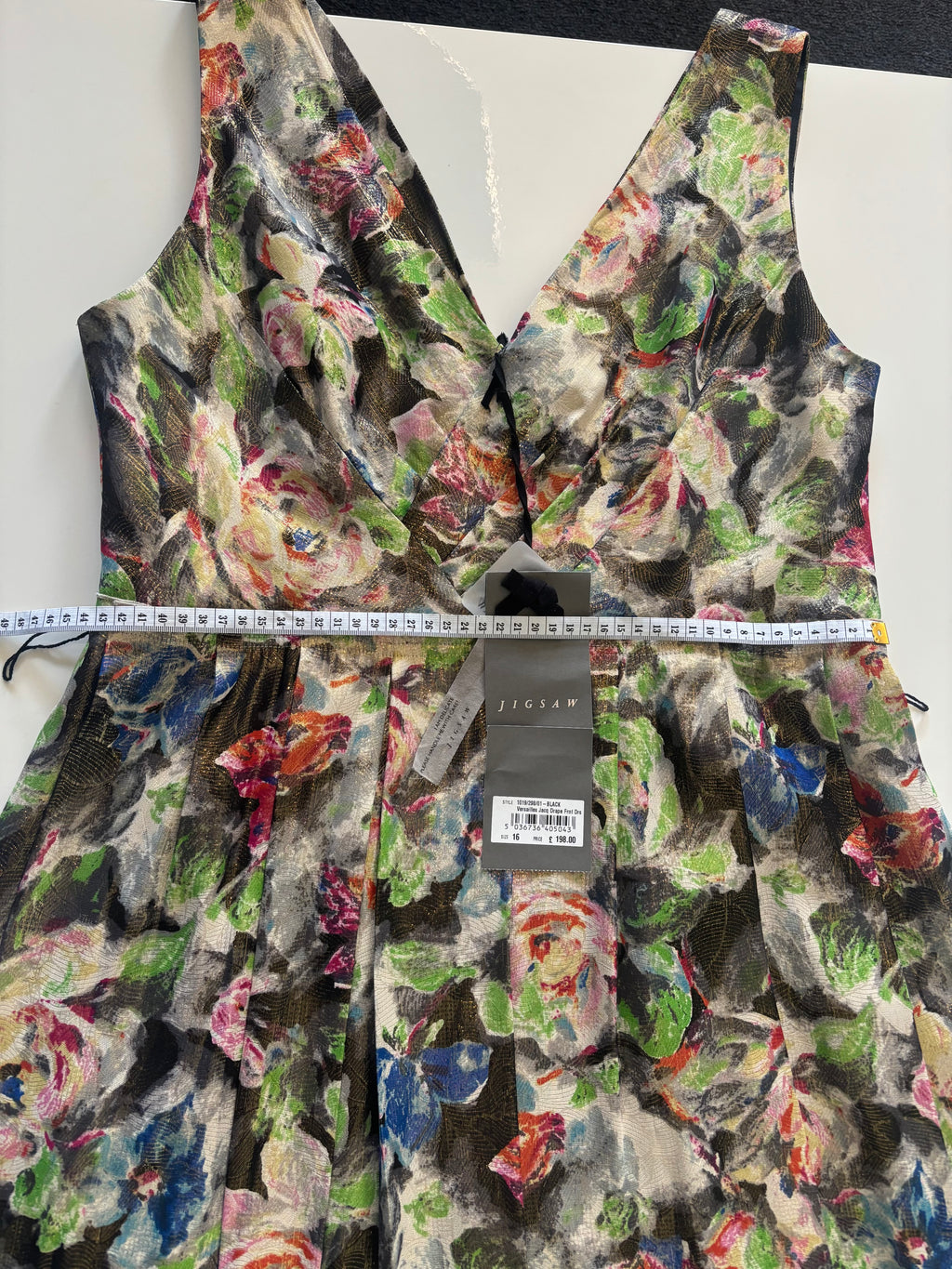 Jigsaw Silk Versailles Wrap Dress Size 16 - BNWT RRP £198 - Multicolour Floral Tea Dress