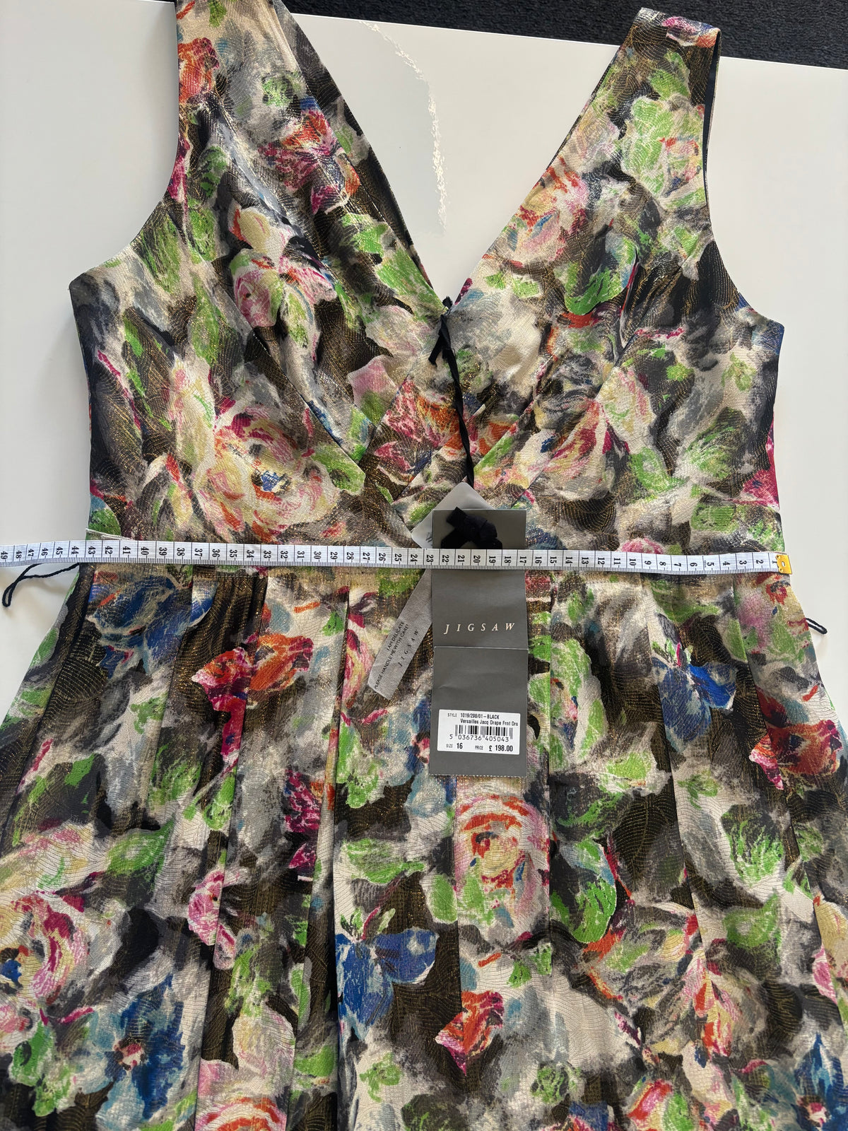 Jigsaw Silk Versailles Wrap Dress Size 16 - BNWT RRP £198 - Multicolour Floral Tea Dress