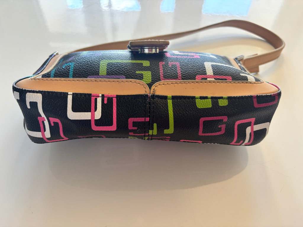 Vintage GUESS Y2K Monogram Baguette Shoulder Bag