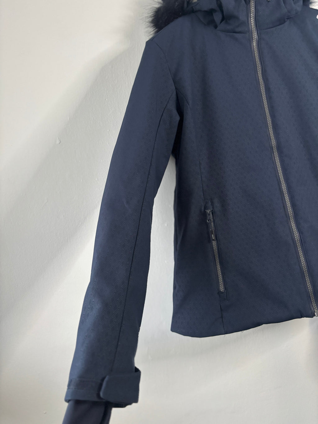 CMP Women’s Waterproof Ski Jacket with Faux Fur Hood – Navy