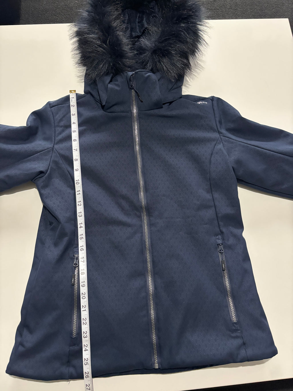 CMP Women’s Waterproof Ski Jacket with Faux Fur Hood – Navy