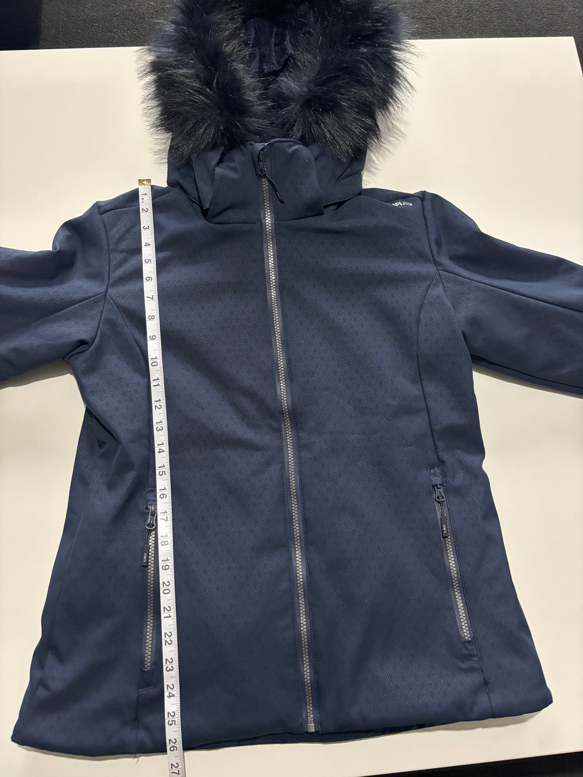 CMP Women’s Waterproof Ski Jacket with Faux Fur Hood – Navy