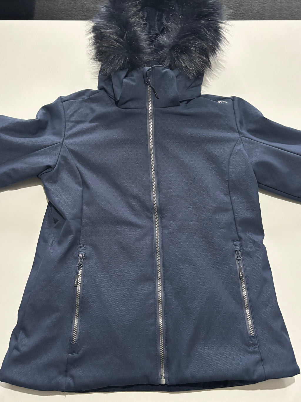 CMP Women’s Waterproof Ski Jacket with Faux Fur Hood – Navy