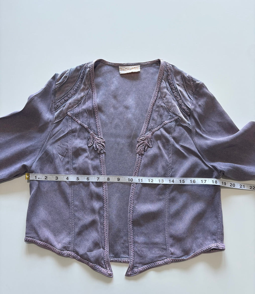 Vintage Lilac Co-Ord Dress & Jacket Set – Romantic Maxi Dress & Bolero UK 10–12