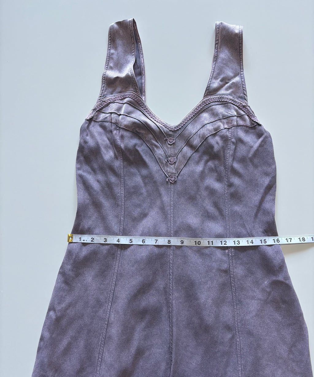 Vintage Lilac Co-Ord Dress & Jacket Set – Romantic Maxi Dress & Bolero UK 10–12
