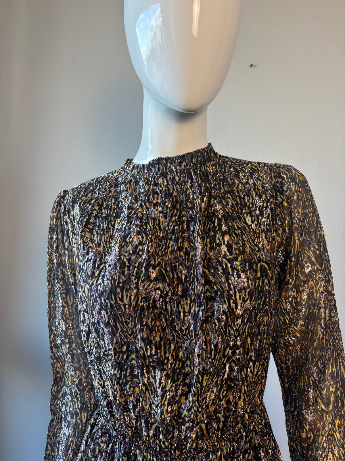 ba&sh Metallic Kaki Mini Dress – Size 1 / UK 8