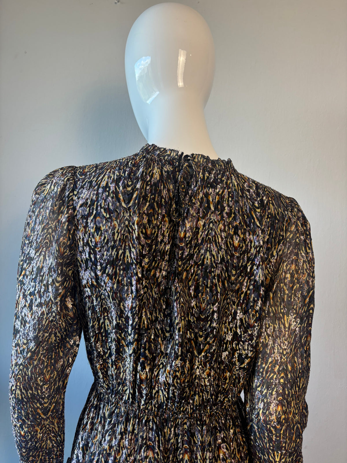 ba&sh Metallic Kaki Mini Dress – Size 1 / UK 8