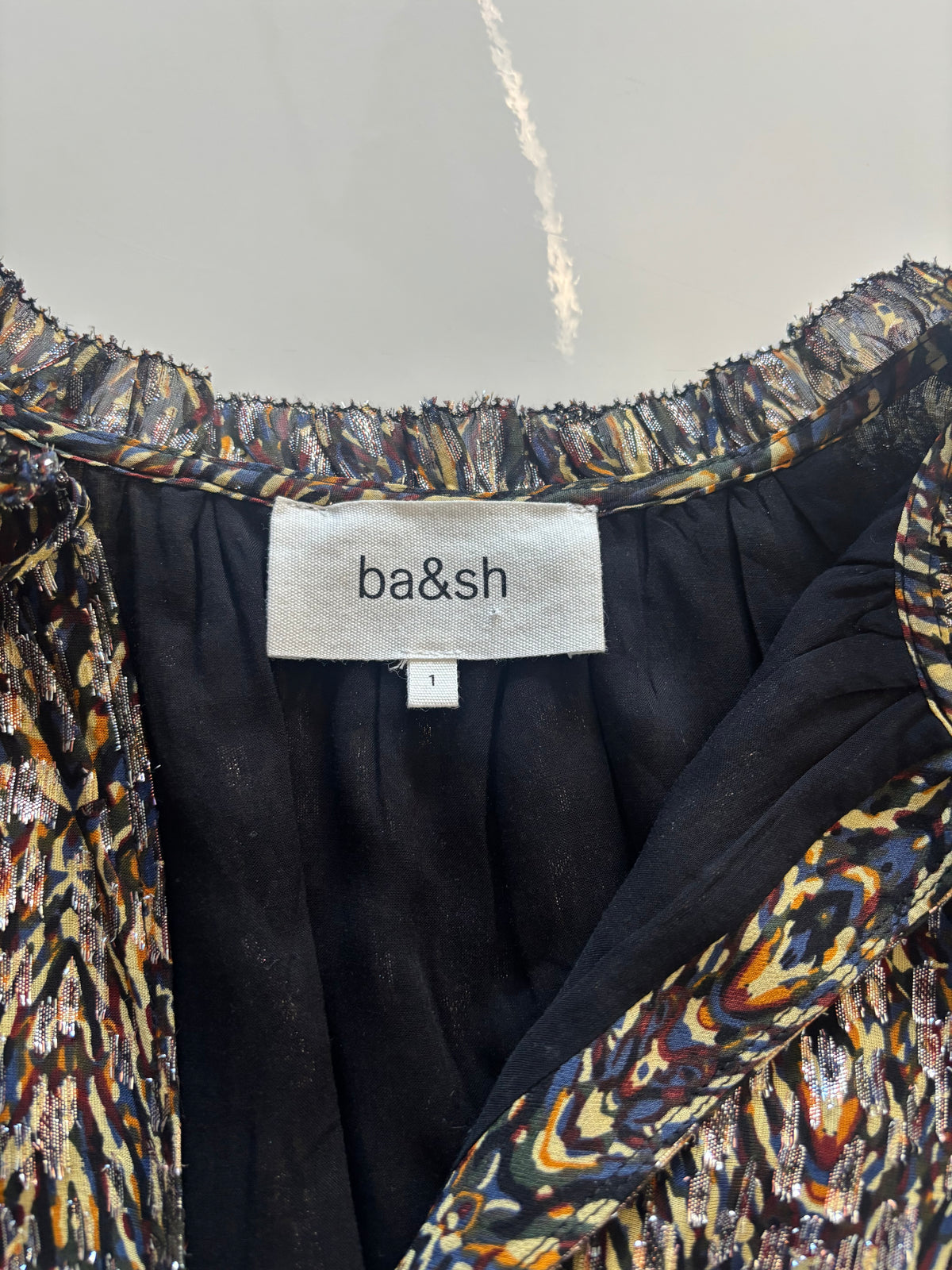 ba&sh Metallic Kaki Mini Dress – Size 1 / UK 8