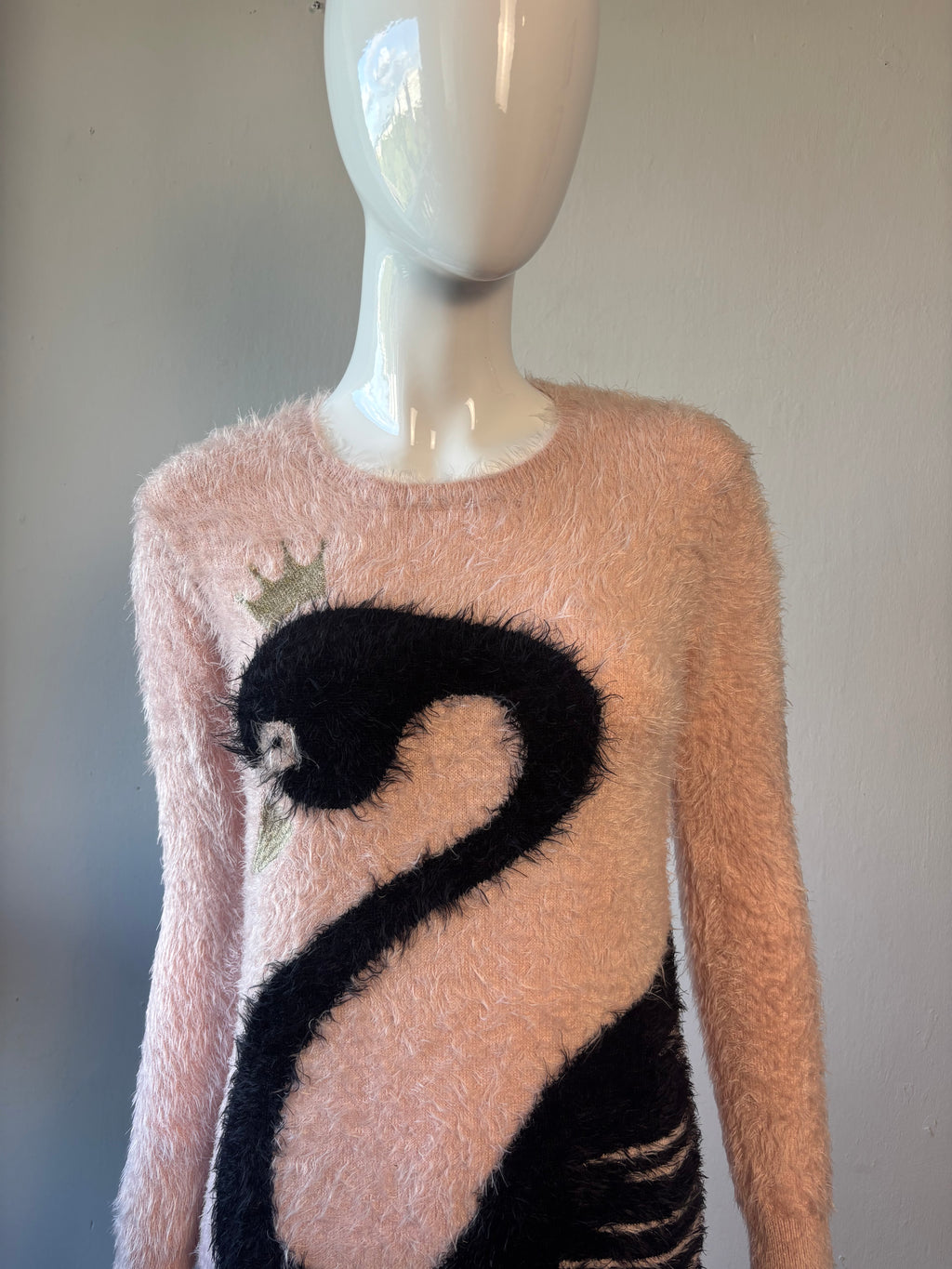 Little Marc Jacobs Pink Swan Fluffy Jumper Dress | Age 12