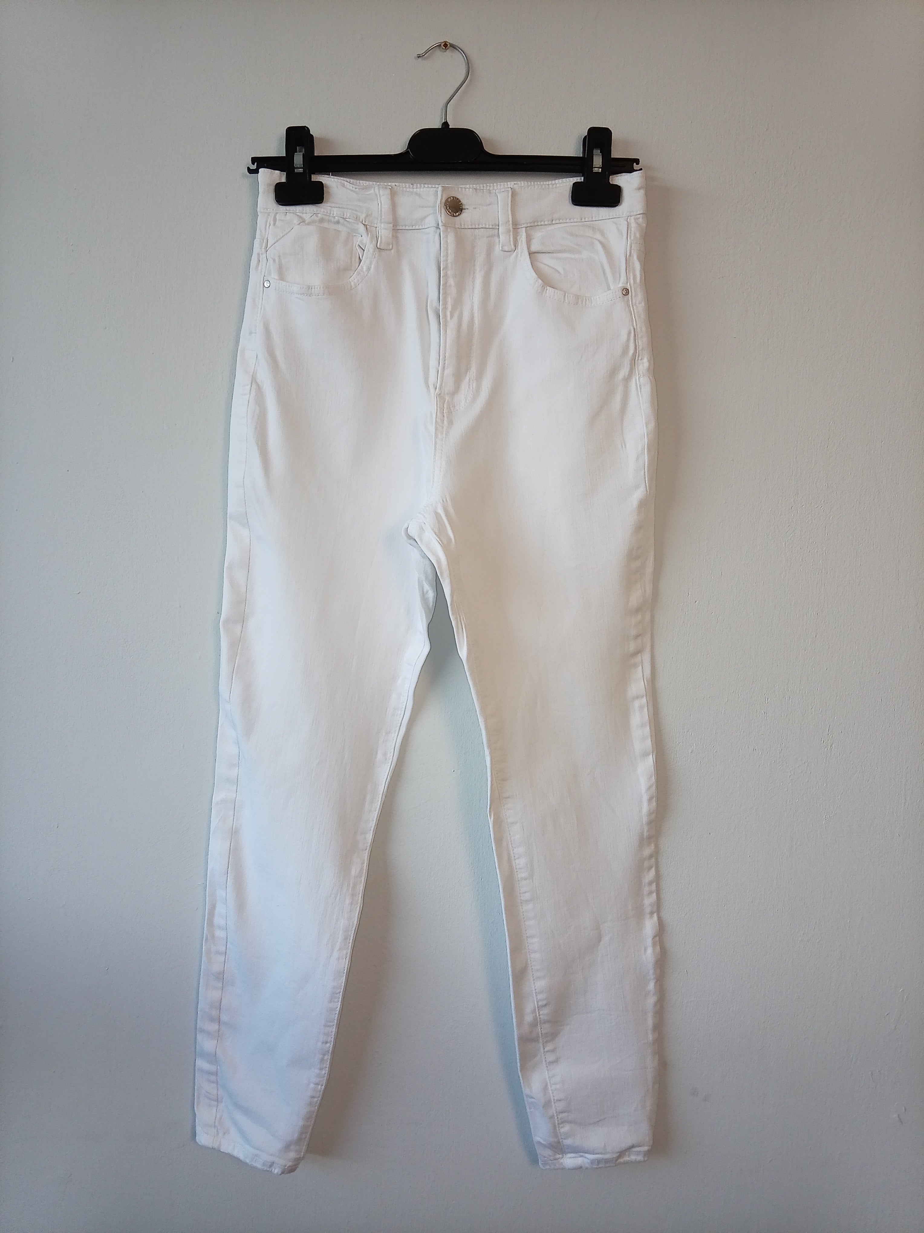 Stradivarius White Tailored Chino Trousers (UK 10, New With Tags)