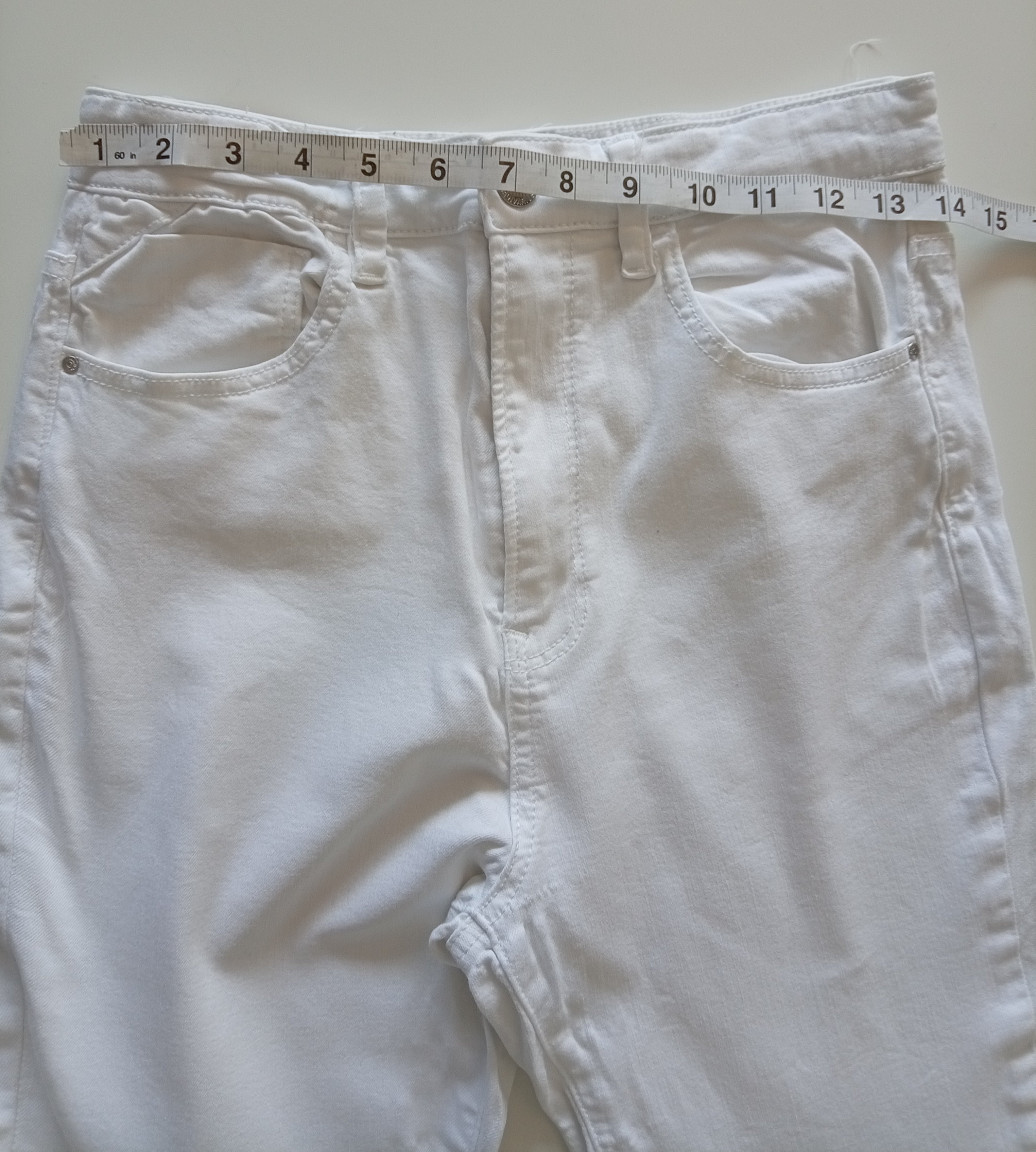 Stradivarius White Tailored Chino Trousers (UK 10, New With Tags)