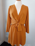 Topshop Rust Orange Tie Front Mini Dress – UK 8