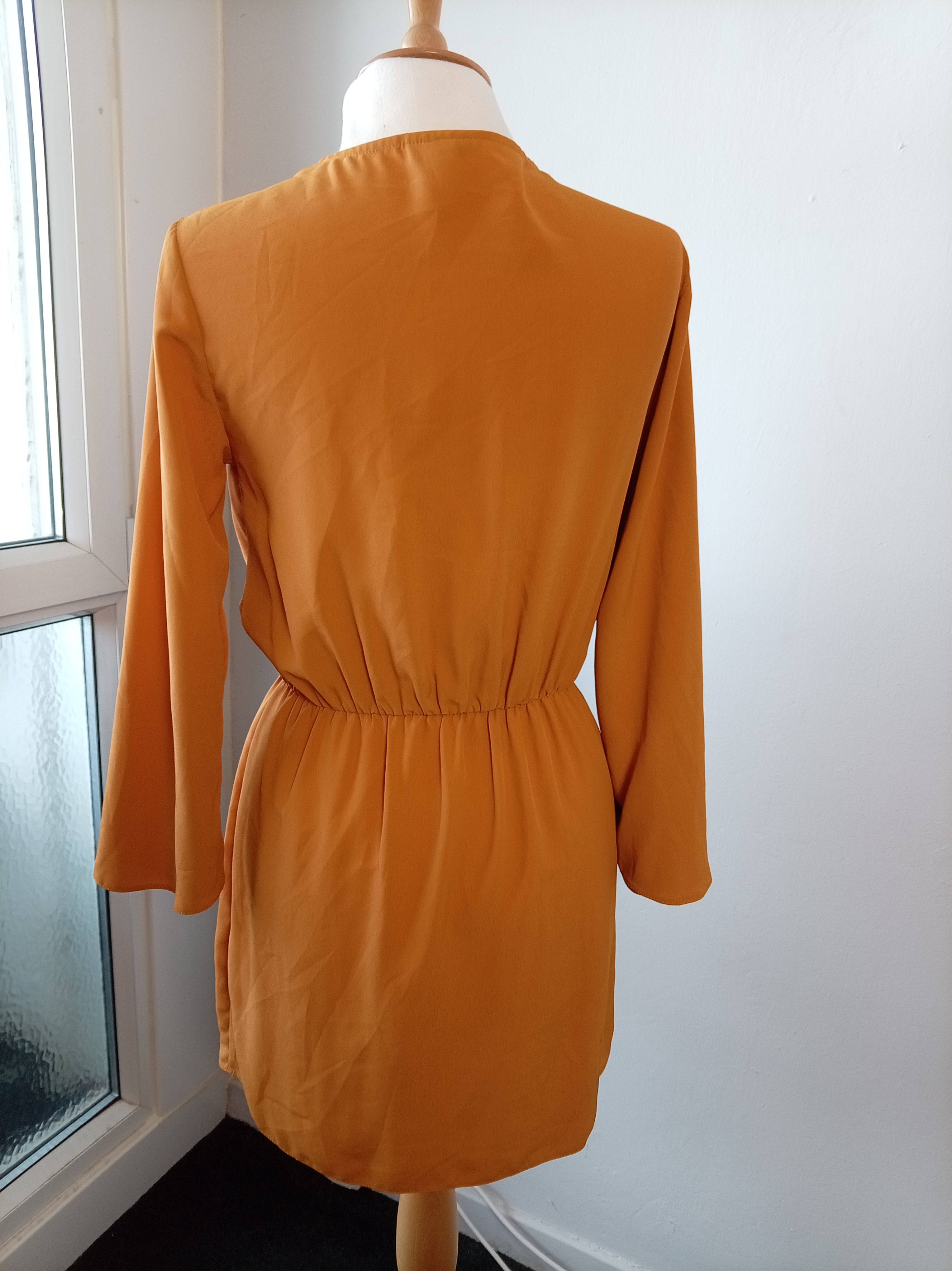 Topshop Rust Orange Tie Front Mini Dress – UK 8