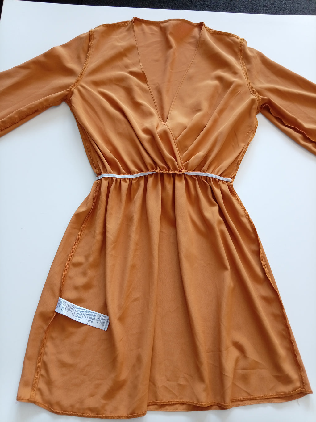 Topshop Rust Orange Tie Front Mini Dress – UK 8