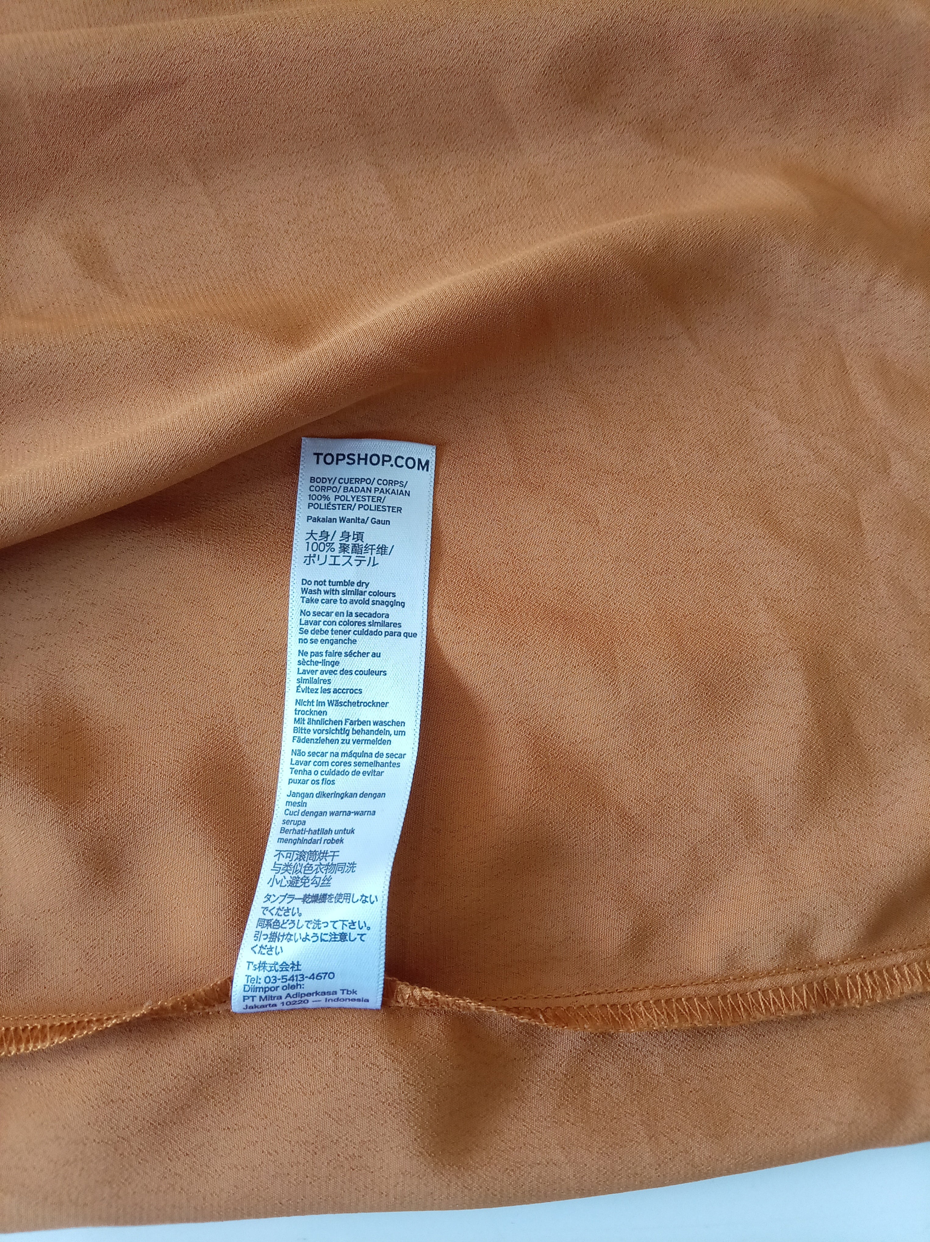 Topshop Rust Orange Tie Front Mini Dress – UK 8