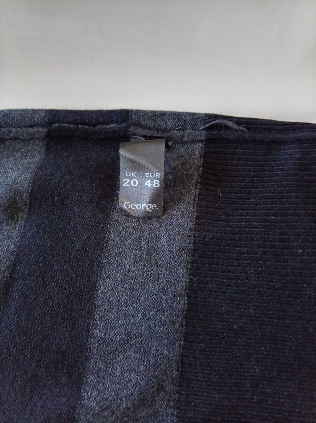 Black & Grey Striped Longline Knit Cardigan – UK 20