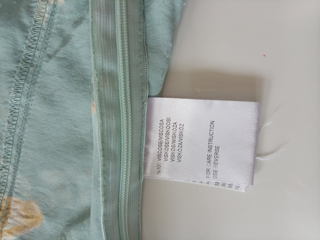 MEXX Vintage Floral Cami Top – Aqua & Ochre – EU 40/42