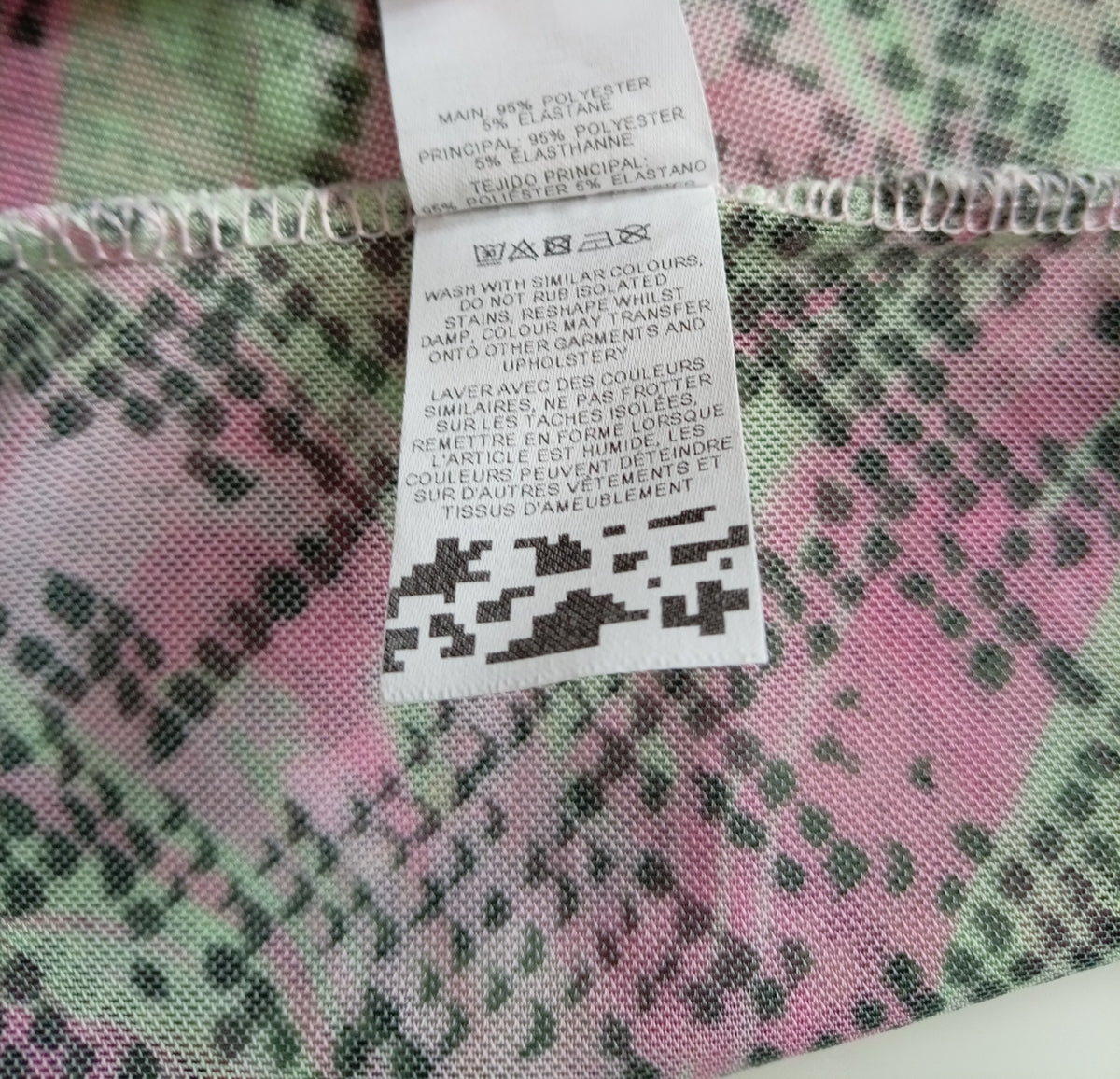 ASOS Design Pink & Green Snakeskin Mesh Bodycon Mini Dress – UK 8