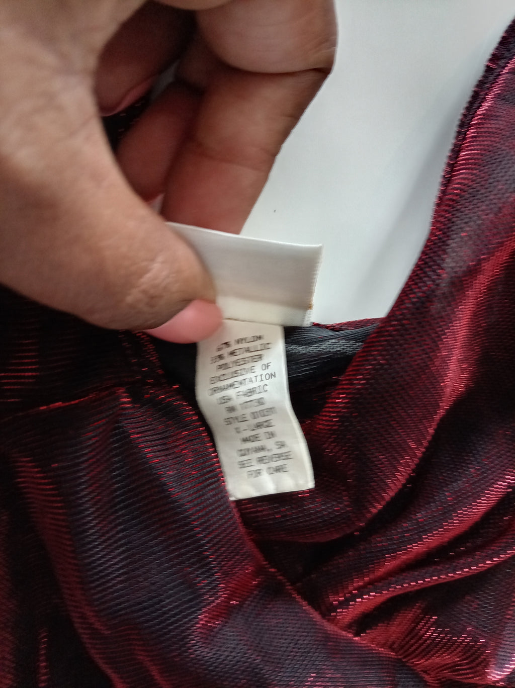 Juliana Collection Vintage Burgundy Metallic Sheer Slip Dress